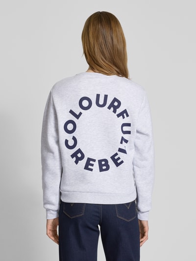 Colourful Rebel Relaxed fit sweatshirt met ronde hals Lichtgrijs gemêleerd - 5