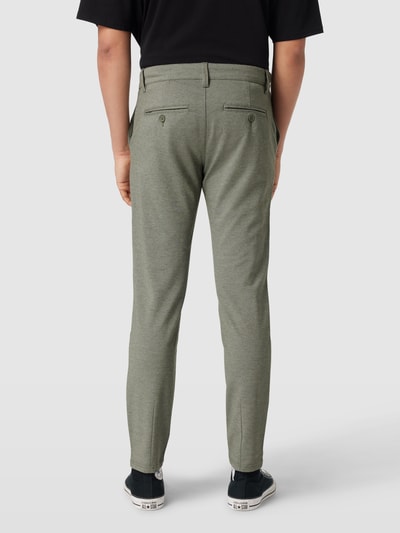 Only & Sons Slim fit stoffen broek in gemêleerde look, model 'MARK' Olijfgroen gemêleerd - 5