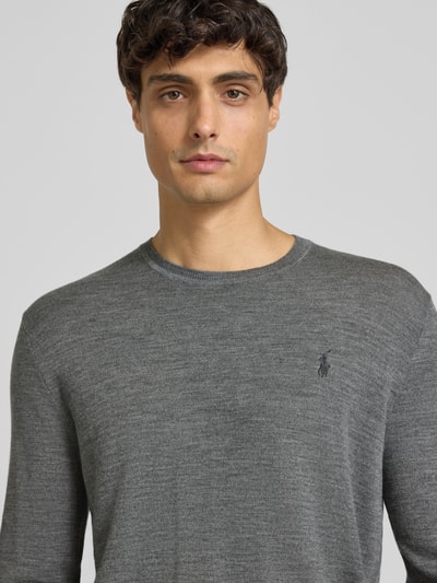 Polo Ralph Lauren Sweter z dzianiny z wełny merino Jasnoszary 3
