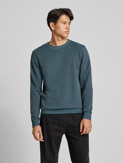 Blend Sweatshirt mit Strukturmuster Blau Melange 4