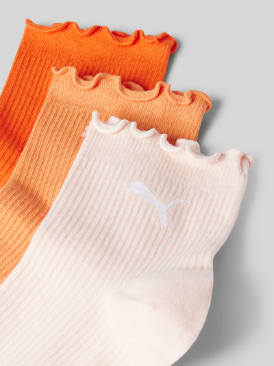 Puma Socken mit Feinripp im 3er-Pack Orange 2