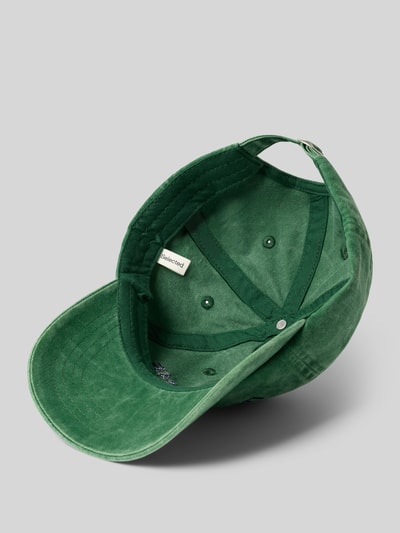 Produktfoto, Basecap aus reiner Bio-Baumwolle Modell 'WINSTON WASHED' von SELECTED HOMME in Melange-Optik mit Motiv-Stitching, grüner Stoff, eingestickte Luftlöcher, verstärkter Schirm, verstellbarer Riegel, reine Baumwolle