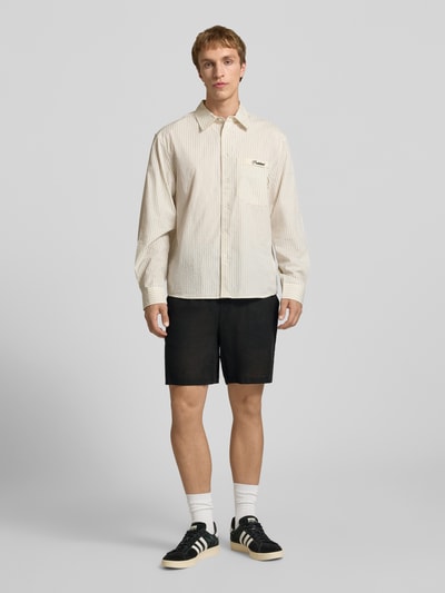 ONLY & SONS Regular Fit Shorts aus Leinen-Viskose-Mix Modell 'LAURENCE' Black 1