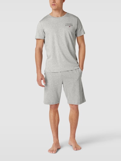 Tommy Hilfiger Sweatshorts mit elastischem Logo-Bund Modell 'JERSEY SHORT' Hellgrau Melange 1