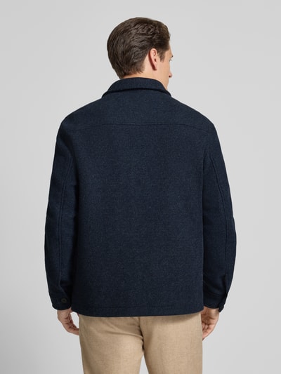 SELECTED HOMME Regular fit wollen jack met platte kraag, model 'MITCH' Marineblauw gemêleerd - 5