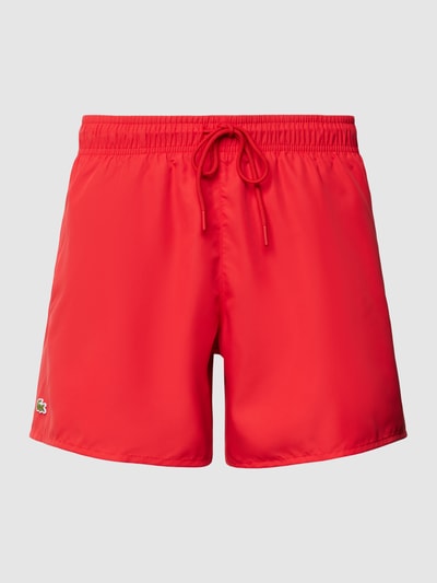 Lacoste Badehose mit Logo-Patch Modell 'Basic' Rot 1