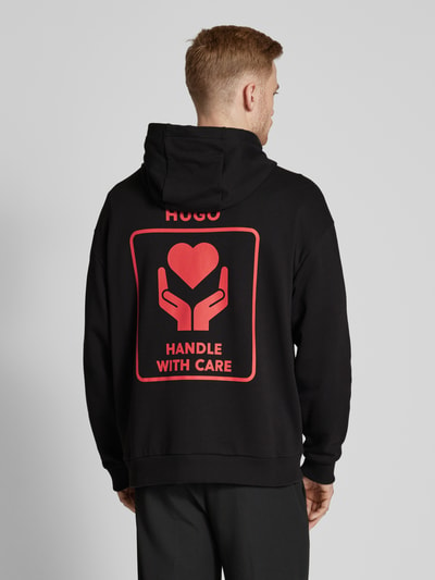 HUGO Hoodie met capuchon, model 'Dewgili' Zwart - 5