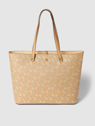 Lauren Ralph Lauren Tote bag van echt leer, model 'KARLY' Taupe - 2