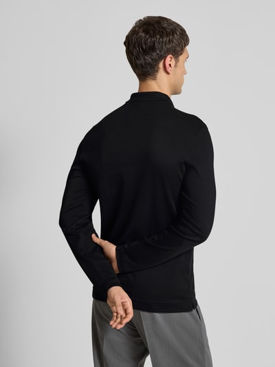 Christian Berg Men Slim Fit Poloshirt mit Reißverschluss Black 5