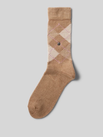 Burlington Socken mit Label-Detail Modell 'WHITBY' Beige 1