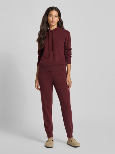 Jake*s Casual Joggingbroek van kasjmier met elastische band Aubergine - 1