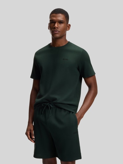 BOSS Regular fit t-shirt van katoenmix model 'WAFFLE' Donkergroen - 4