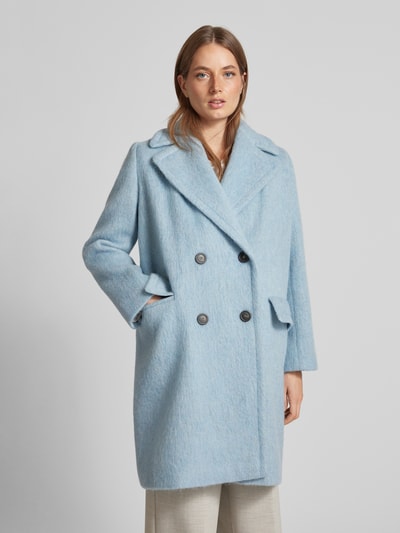 Weekend Max Mara Wollmantel mit Reverskragen Modell 'HELLO' Hellblau Melange 4