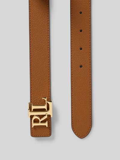 Lauren Ralph Lauren Pasek ze skóry bydlęcej z funkcją dwustronną Ciemnobrązowy 3