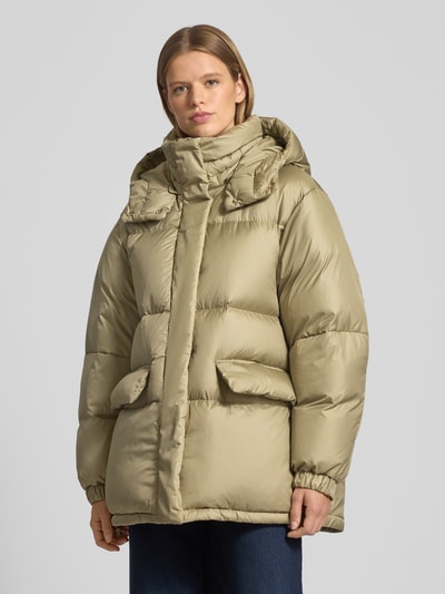 Marc O'Polo Denim Oversized donsjack met afneembare capuchon Rietgroen - 4