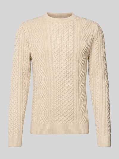 Jack & Jones Premium Gebreide pullover met structuurmotief, model 'SEAN' Offwhite gemêleerd - 2