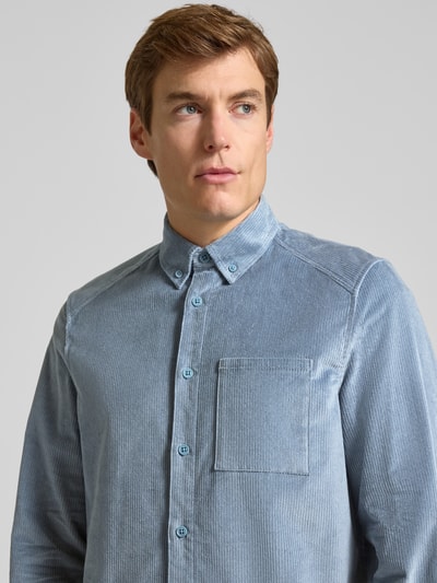 Drykorn Regular fit vrijetijdsoverhemd van corduroy met button-downkraag Bleu - 3