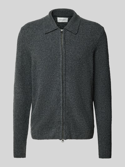 Wood Wood Cardigan mit Zweiwege-Reißverschluss Modell 'Andy' Anthrazit 2