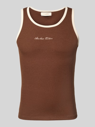 ANOTHER COTTON LAB Tanktop mit leichter Struktur Mittelbraun 2