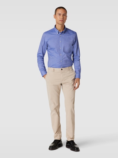 Jake*s Slim Fit Zakelijk overhemd met button-downkraag Koningsblauw - 1