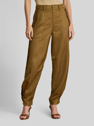 Lauren Ralph Lauren Relaxed Tapered Cargohose aus Vikose-Leinen-Mix Camel 4