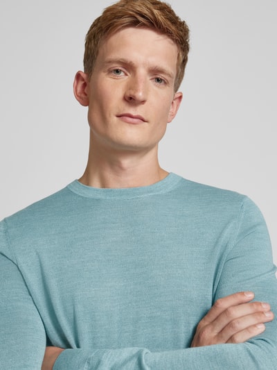 Christian Berg Men Strickpullover mit Rundhalsausschnitt Schilf Melange 3