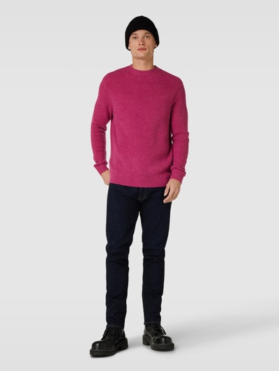 Antony Morato Gebreide pullover met ribboorden Felroze - 1