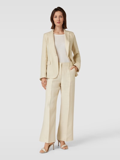 Weekend Max Mara Regular Fit Leinenhose mit weitem Bein Modell 'MALIZIA' Sand 1