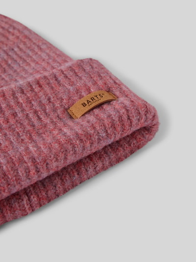 Barts Czapka beanie z naszywką z logo model ‘Witzia’ Fiołkoworóżowy 2