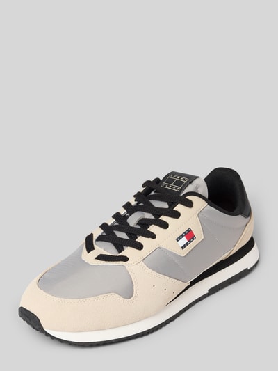 Tommy Jeans Low Top Sneaker aus Leder-Mix Modell 'EVA RUNNER' Hellgrau 1