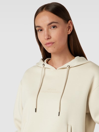 MSCH Copenhagen Hoodie mit Label-Print und Känguru-Tasche Sand 3