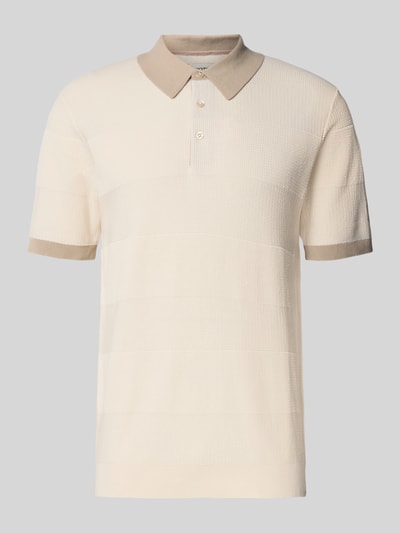 Scotch & Soda Regular fit poloshirt met structuurmotief Offwhite - 2