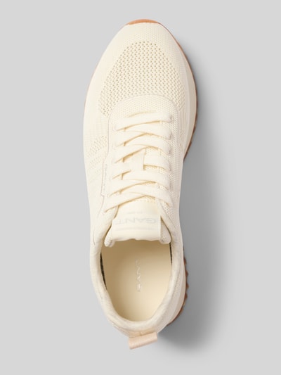 Produktfoto, Sneaker mit Label-Detail Modell 'Bevinda' van Gant, crème, afgeronde punt, vetersluiting, labeldetail, dames sneakers, hakhoogte maat 40: 3 cm, schachthoogte maat 40: 8 cm, schachtbreedte maat 40: 8 cm