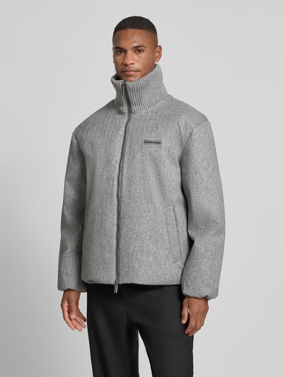 CK Calvin Klein Jacke mit Stehkragen und Zweiwege-Reißverschluss Mittelgrau Melange 4