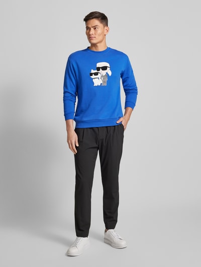 Karl Lagerfeld Sweatshirt met motiefprint Koningsblauw - 1