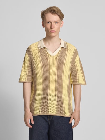 Jack & Jones Strickshirt mit Polokragen Modell 'ACAPULCO' GELB 4