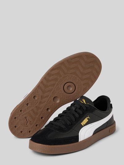 Puma Leren sneakers met contrastgarnering, model 'Puma Club II Era' Zwart - 4