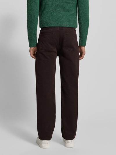 Lacoste Straight leg jeans van puur katoen Chocoladebruin - 5