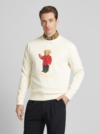 Polo Ralph Lauren Sweatshirt met motief- en labelprint Offwhite - 4