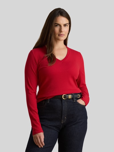 Lauren Ralph Lauren Slim Fit Langarmshirt aus Baumwoll-Modal-Mix Rot 6