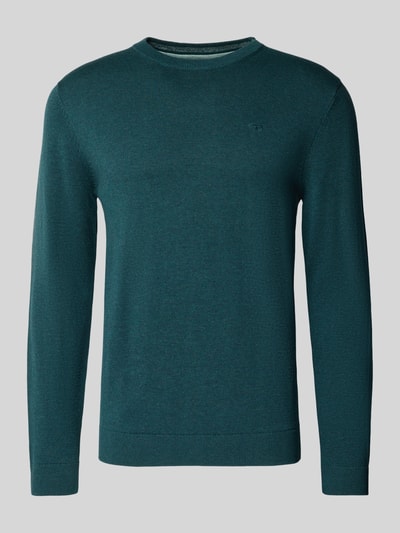 Tom Tailor Regular fit gebreide pullover van zuiver katoen Petrol - 2
