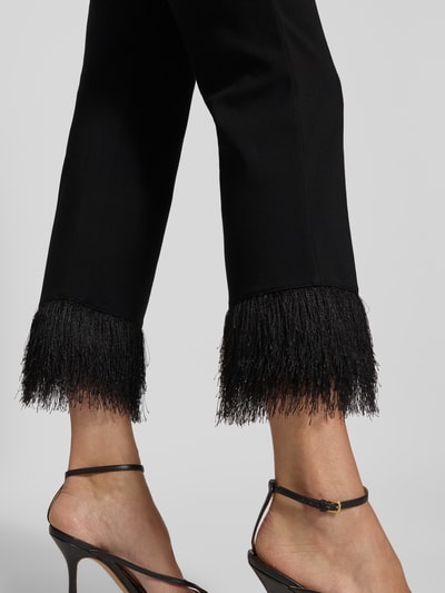 TONI Flared Cut Hose aus Viskose-Mix mit Fransen Black 3
