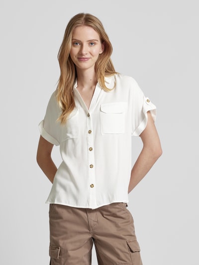 Vero Moda Bluzka koszulowa z listwą guzikową model ‘BUMPY’ Biały 4