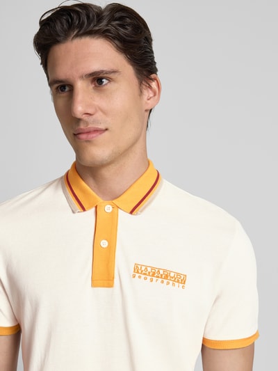 Napapijri Regular Fit Poloshirt mit Label-Stitching Modell 'E-MURLO' Weiss 3