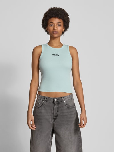 Review Tanktop met labelstitching Bleu - 4