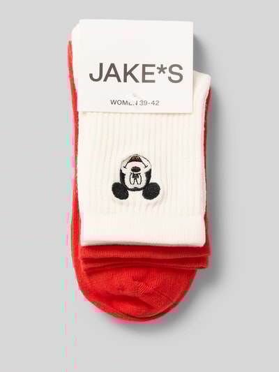 Jake*s Casual Skarpety z wyhaftowanym motywem w zestawie 2 szt. Biały 3
