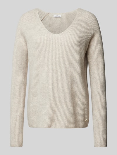 Fynch-Hatton Strickpullover mit V-Ausschnitt Beige Melange 2