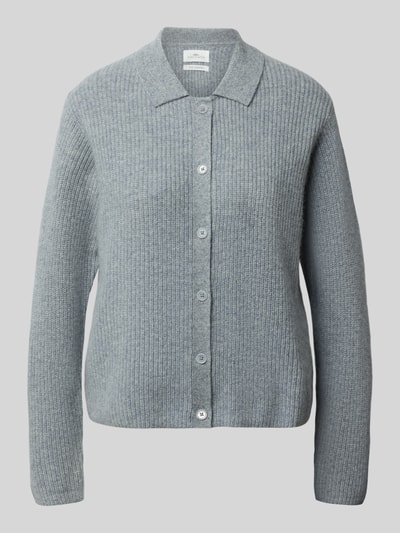 Fynch-Hatton Kurtka z dzianiny z kaszmiru z wykładanym kołnierzem Jasnoszary melanż 2