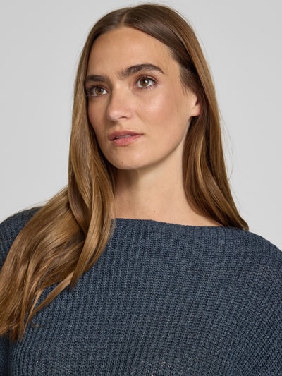 Christian Berg Woman Gebreide pullover met extra brede schouders Donkergrijs - 3