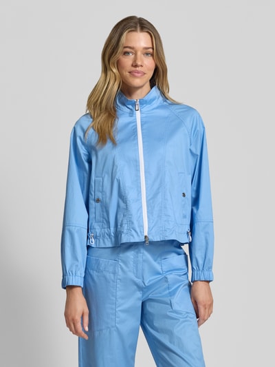 Marc Cain regular fit jas met opstaande kraag Hemelsblauw - 4